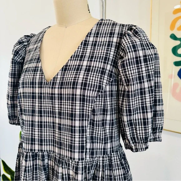 Fat Face Blue and White Checkered Babydoll Dress - Picture 5 of 16